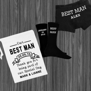 White Best Man Personalised Gift Set